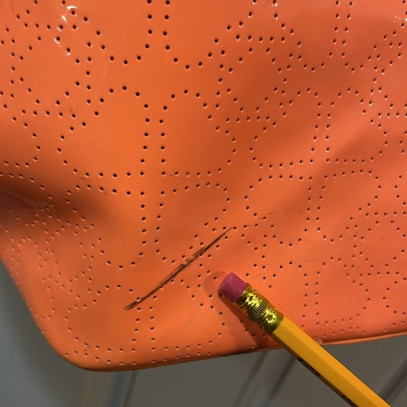 Kate Spade Patent Leather Neon Orange Tote Bag - Picture 6 of 17